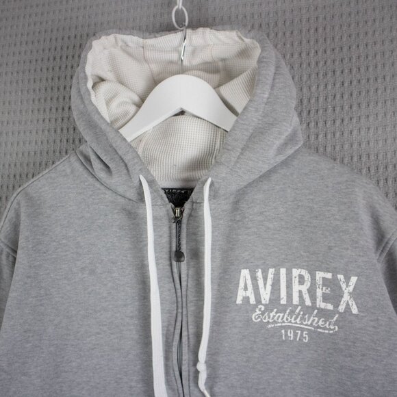 Avirex Double Layered Waffle Knit Accent Hoodie Mens - Picture 5 of 8